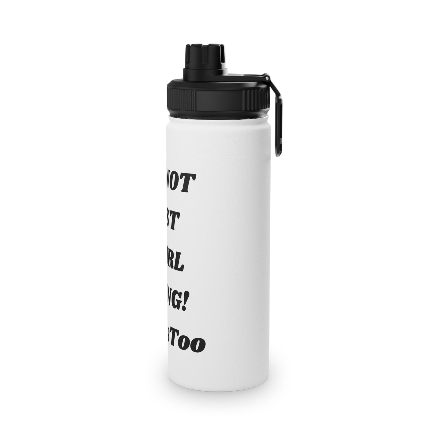 Not Just a Girl Thing! ~ Red Txt v2 Stainless Steel Water Bottle, Sports Lid